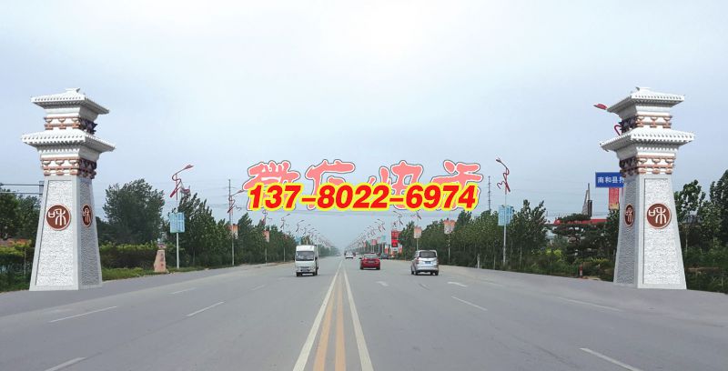 芝麻灰花崗巖材質(zhì)漢闕雕塑—邢臺(tái)南和縣主干道漢闕雕塑項(xiàng)目